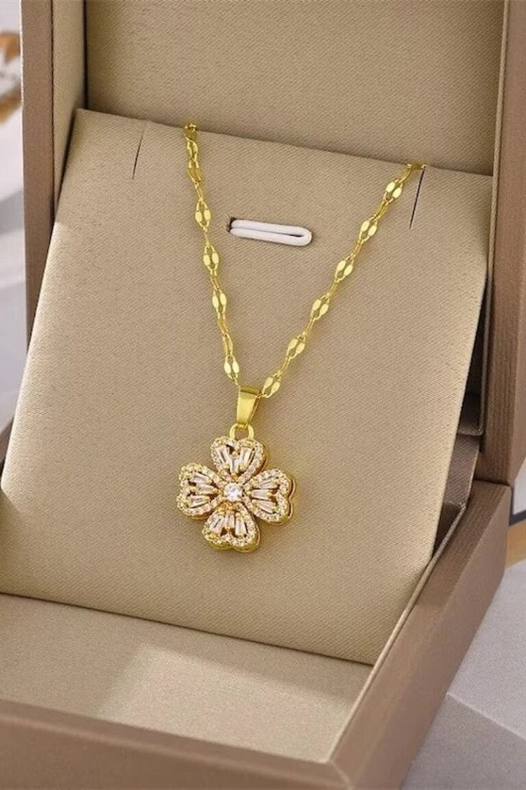 Golden heart petal flower locket