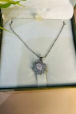 Silver Flower Locket With White Stone - Image 2