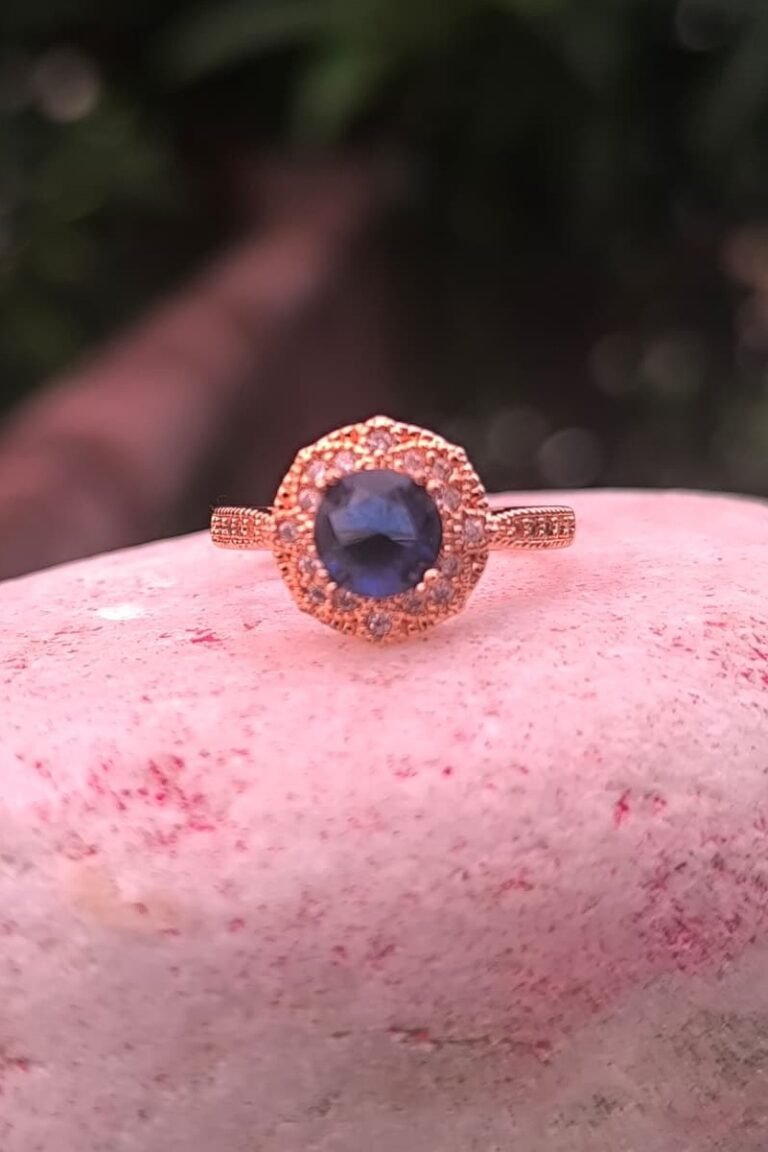 Adjustable golden base turquoise Stone Ring