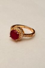 Adjustable golden base  Stone Ring - Image 7