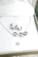 Ball shape silver locket set
