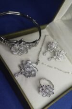 Flower silver locket set - Image 2