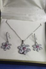 Flower silver locket set - Image 3
