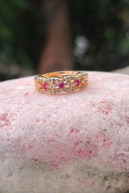 Golden ring with stone