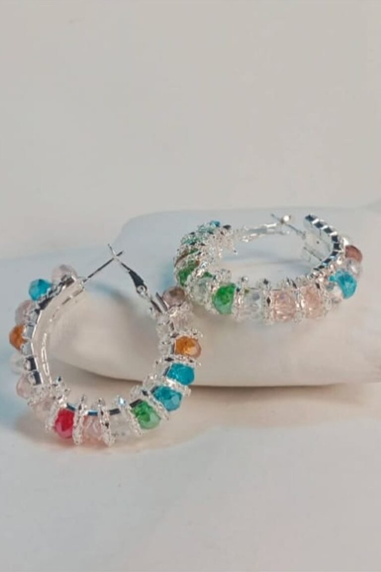 Silver Bali with multicolor beads