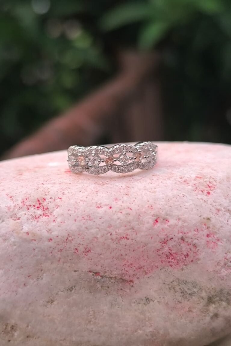 Silver ring with silver stone